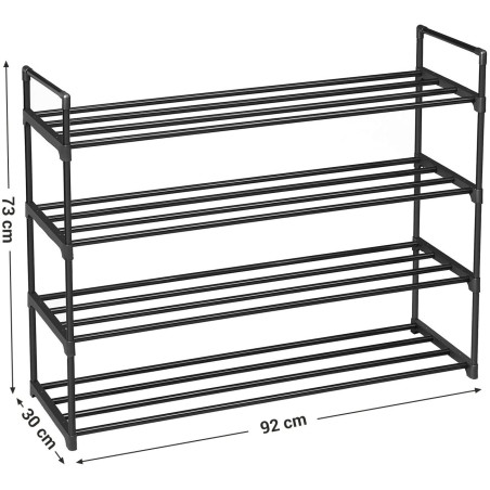 Suport Incaltaminte Din Metal, Negru, 92 x 30 x 73 cm-01