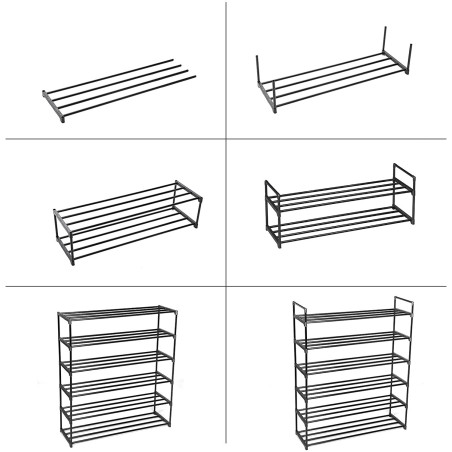 Suport Incaltaminte Din Metal, Negru, 92 x 30 x 113 cm-01