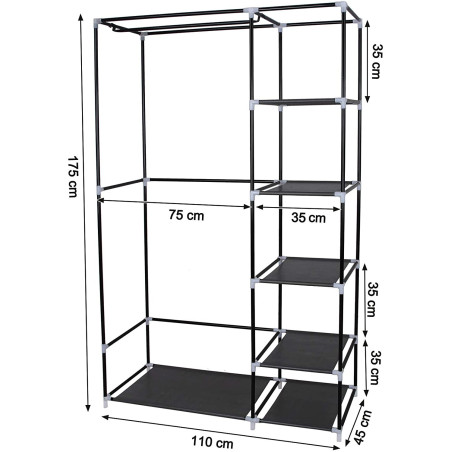 Dulap De Metal, Negru, 110 x 45 x 175 cm-01