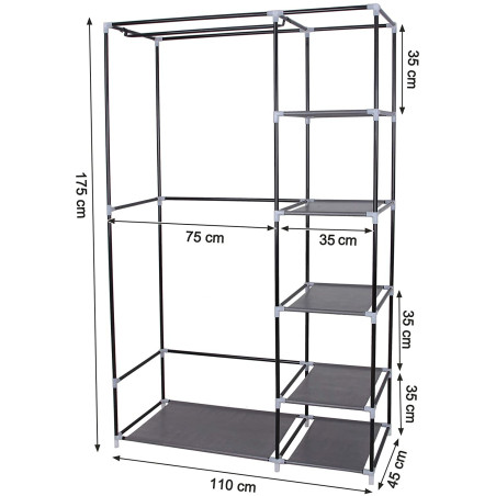 Dulap De Metal, Gri, 110 x 45 x 175 cm-01