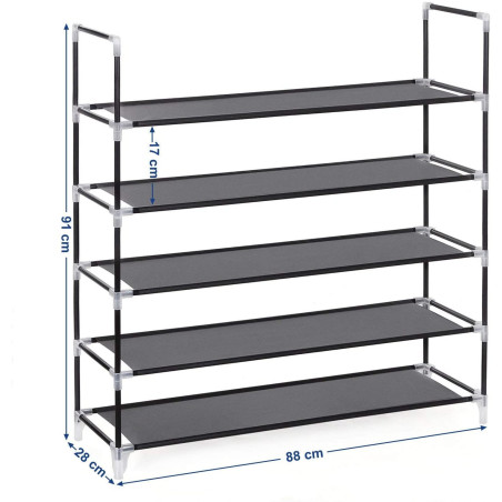 Suport Incaltaminte Negru, 88 x 91 x 28 cm-01