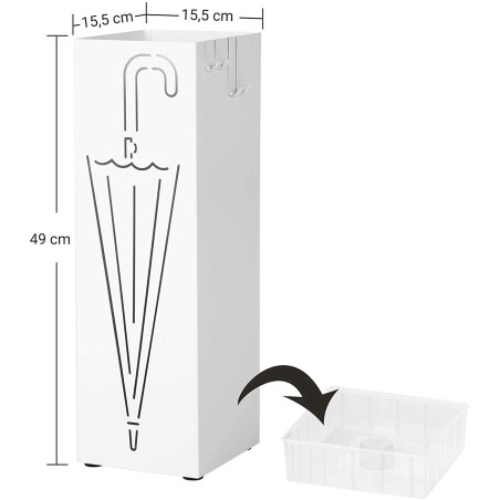 Suport Umbrela Fancy White, 15.5 x 15.5 x 49 cm-01