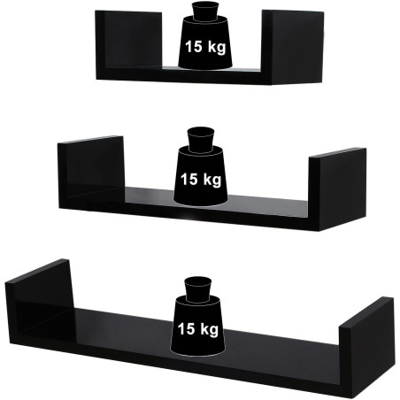 Set 3Polite, Black, 60 x 15 x 10 Cm-01