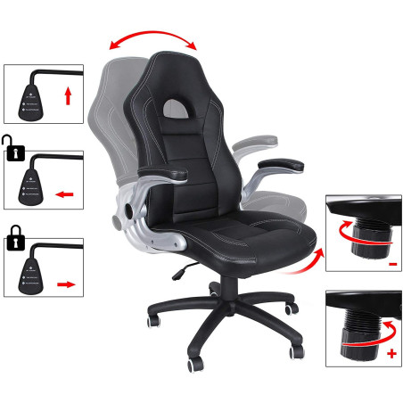 Scaun Birou Office, Ergonomic Si Cotiera Reglabilă, 85 x 66 x 34 cm-01