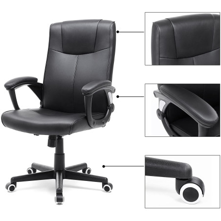 Scaun Birou Office Swivel,Negru, 66 X 66 X 110 Cm-01