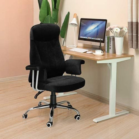 Scaun Birou Office Velvet, Ergonomic, Negru, 70 x 70 x 122 Cm-01