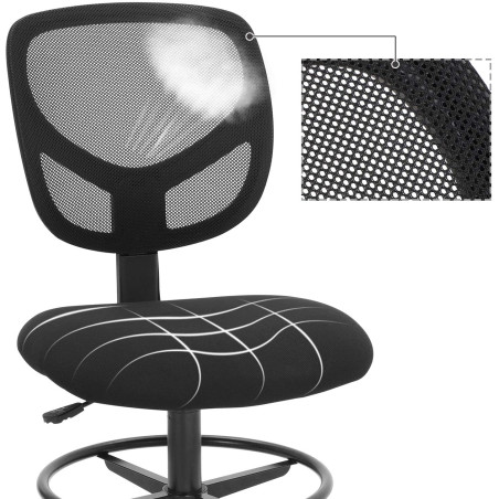 Scaun Ergonomic Birou Easy, Negru, 64 x 64 x 117 Cm-01