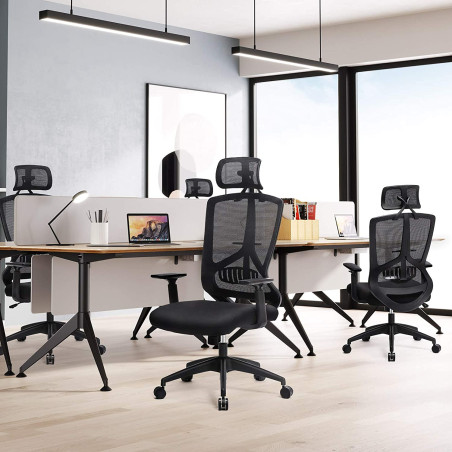 Scaun Birou Office Ergonomic Nice, Negru, 50 x 50 x 120 cm-01