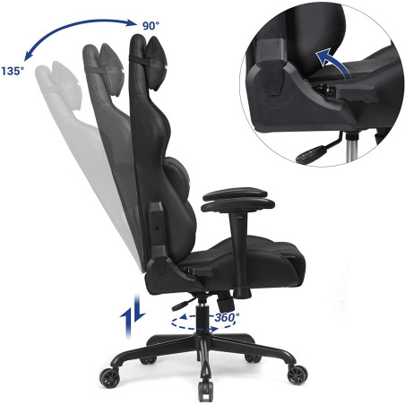 Scaun Birou Ergonomic Gaming Free, Negru, 69 x 71 x 128 Cm-01