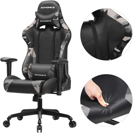 Scaun Birou Ergonomic Gaming Free, Army, 69 x 71 x 128 Cm-01