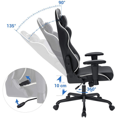 Scaun Birou Ergonomic Gaming , Negru, 69 x 71 x 128 Cm-01