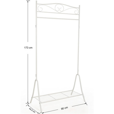 Cuier Haine Iron 2, Alb, 90 x 44.5 x 173 cm-01