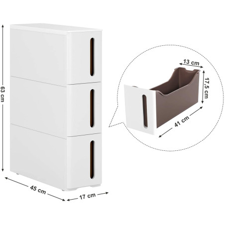 Sistem de rafturi, Alb, 45 x 17 x 63 cm-01