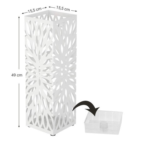 Suport Umbrela Leaves Alb, 15.5 x 15.5 x 49 cm-01