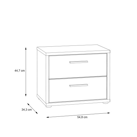 Noptiera Chicory, Stejar Riviera & alb & alb super lucios, 548 x 447 x 343 mm-01