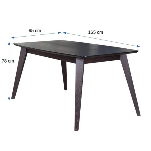 Masa Jasmin, Fixa, Negru Charchoal, 165 x 95 x 78 Cm-01