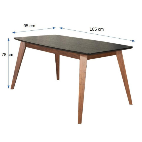 Masa Jasmin, Fixa, Nuc & Negru, 165 x 95 x 78 Cm-01