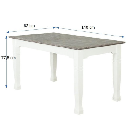 Masa Cabana, Extensibila, Alb & Antracite, 140/185 x 82 x 77.5 Cm-01