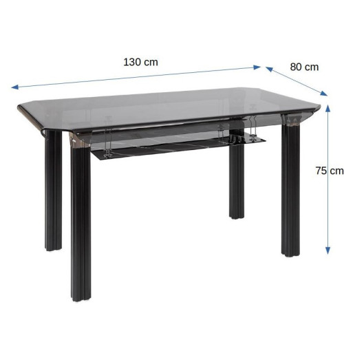 Masa Flame, Sticla, 130 x 80 x 75 Cm-01