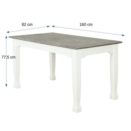 Masa Cabana, Extensibila, Alb & Antracite, 160/205 x 82 x 77.5 Cm-01