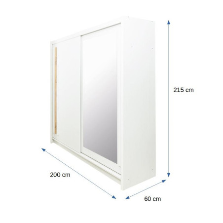 Dulap Anderssen, Usi Culisante, Alb, 215 x 200 x 60 Cm-01