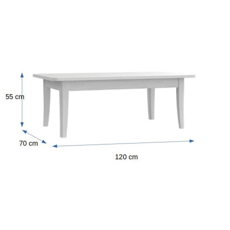 Masa cafea Alexia, Stejar Alb, 1200 x 550 x 700 mm.-01