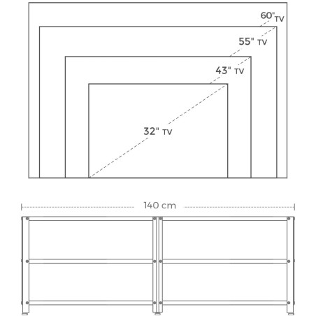 Stand Tv Vintage, Maro, 140 x 39 x 52 cm-01