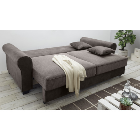 Canapea Extensibila Aura, Cu Lada, Espresso, 95 x 125 x 247 Cm-01