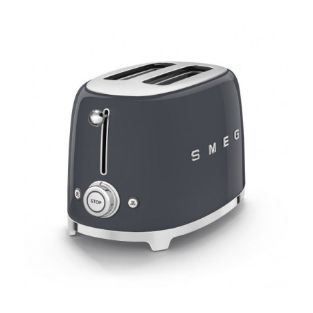 Toaster 2 Felii SMEG TSF01GREU, Stilul Anilor 50, Gri Ardezie-01