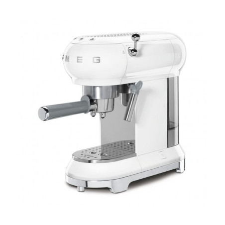 Espressor Manual SMEG ECF01WHEU, Stilul Anilor 50, Alb-01