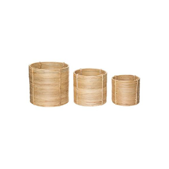 Set 3 Suporturi Pentruflori Din Rattan