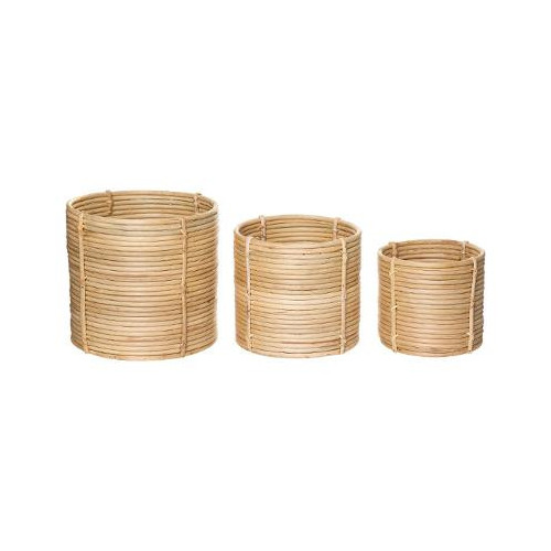 Set 3 Suporturi Pentruflori Din Rattan