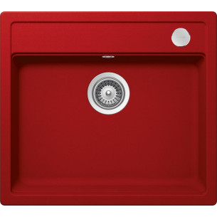 Chiuveta bucatarie Schock Mono N-100 Cristadur Rouge cu sifon automat, granit, montare pe blat 57 x 51 cm