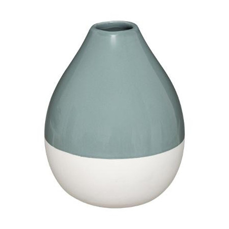 Vaza Ceramica Alb&Verde, H16 cm-01