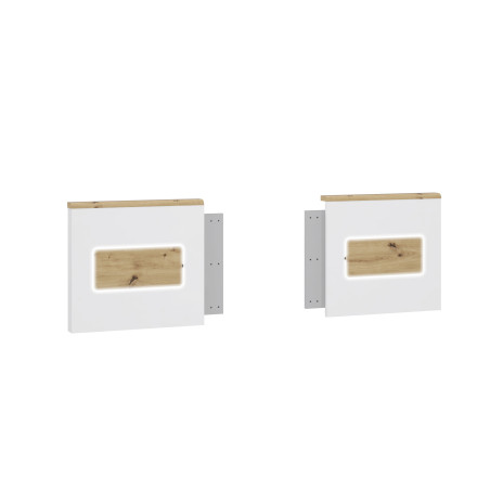 Set Panouri Noptiere Olinda, Alb Si Stejar Artisan, 55,5 X 6,2 X 50,7 cm-01