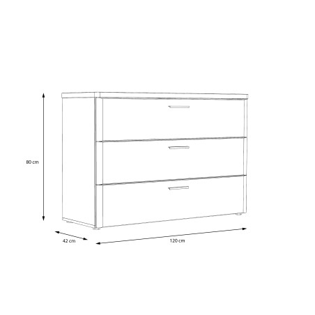 Comoda Olinda, Alb Si Stejar Artisan, 120,1 X 42 X 81,8 cm-01