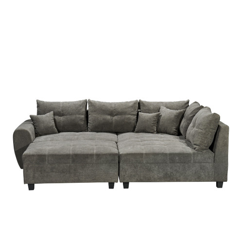 Coltar Extensibil Lena, Dreapta, Gri, 248 x 87 x 176 cm-01