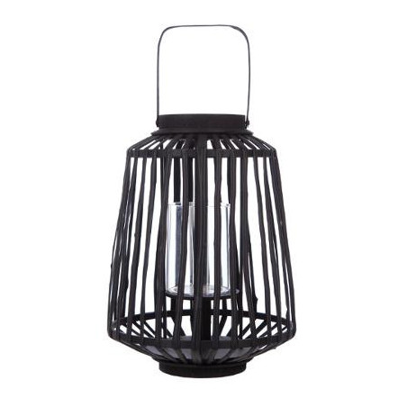 Felinar Rattan Negru H35 cm-01