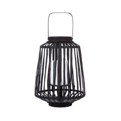 Felinar Rattan Negru H35 cm