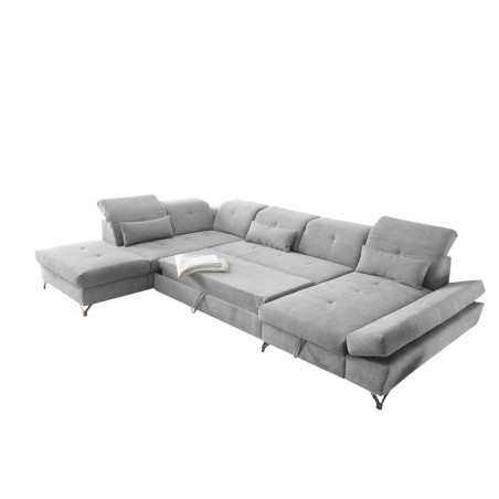 Coltar Extensibil Stanga U Meli, Stanga, Cu Lada, Argintiu 96 x 245 x 350 Cm-01