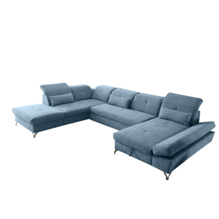 Coltar Extensibil U Meli, Stanga, Cu Lada, Denim, 96 x 245 x 350 Cm-01