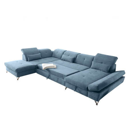 Coltar Extensibil U Meli, Stanga, Cu Lada, Denim, 96 x 245 x 350 Cm-01