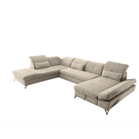 Coltar Extensibil U Meli, Stanga, Cu Lada, Bej, 96 x 245 x 350 Cm-01