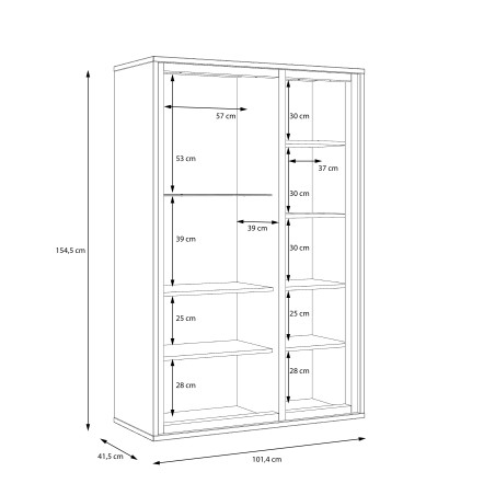 Vitrina Joasa Rigmor, Alb & Gri Argintiu, 154.5 x 41.5 x 101.5 Cm-01