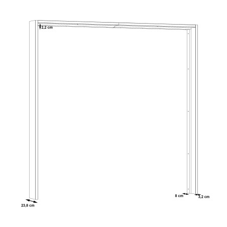 Rama Dulap Olivier, 231,1 x 23,8 x 228,3 cm-01