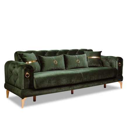 Canapea 3L Extensibila Zelitra, Verde, 84 x 90 x 229 Cm-01