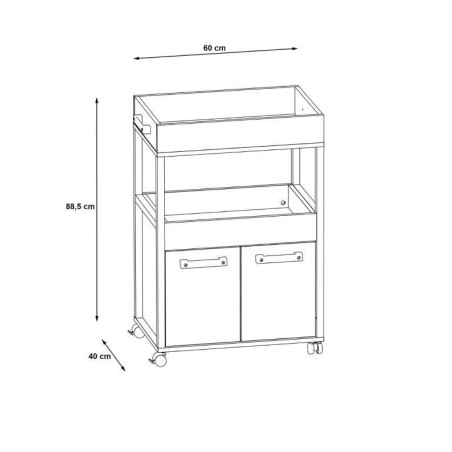 Comoda Home Bar 1 Pe Role, 60 x 88,5 x 40 cm-01