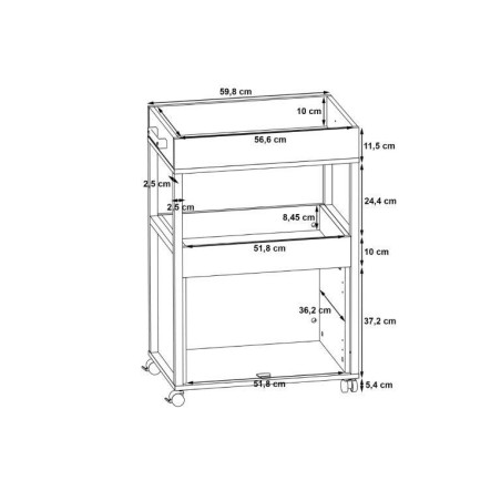 Comoda Home Bar 1 Pe Role, 60 x 88,5 x 40 cm-01