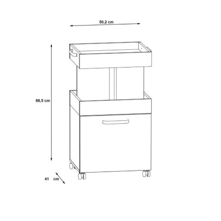 Comoda Home Bar 3 Pe Role, 50,2 x 88,5 x 41 cm-01