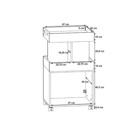 Comoda Home Bar 3 Pe Role, 50,2 x 88,5 x 41 cm-01